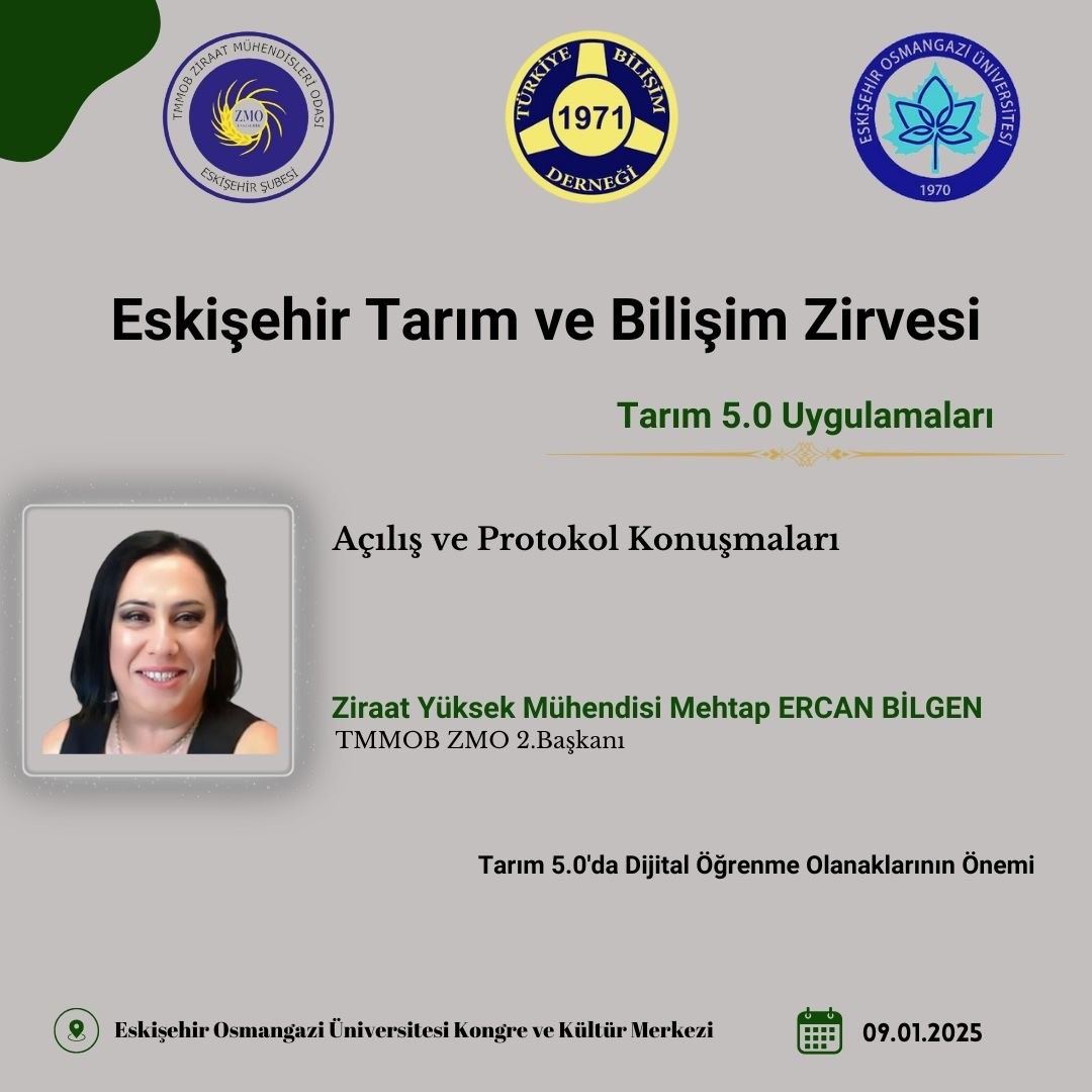 TARIM VE BİLİŞİM ZİRVESİ VE TMMOB ZMO-09 OCAK 2025