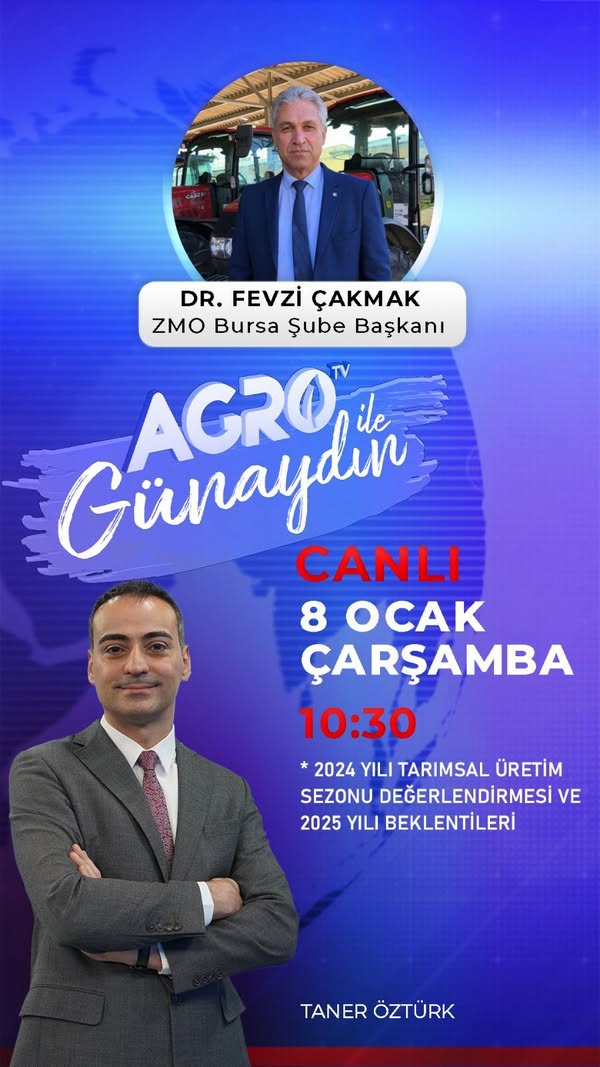 ŞUBE BAŞKANIMIZ "AGRO TV İLE GÜNAYDIN" PROGRAMININ CANLI YAYIN KONUĞU OLDU