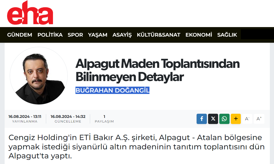 ESKİŞEHİR HABER AJANSI: ALPAGUT MADEN TOPLANTISINDAN BİLİNMEYEN DETAYLAR- 16 AĞUSTOS 2024