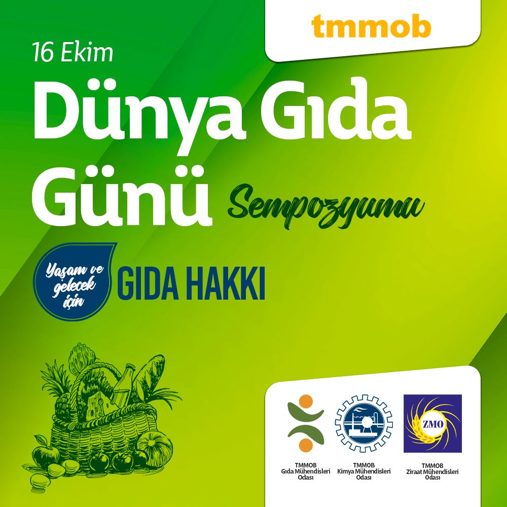 "TMMOB  DÜNYA GIDA GÜNÜ 2024 SEMPOZYUMU ""- 12 EKİM 2024