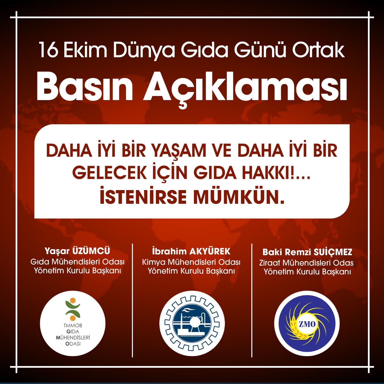 DAHA İYİ BİR YAŞAM VE DAHA İYİ BİR GELECEK İÇİN GIDA HAKKI!...  İSTENİRSE MÜMKÜN.