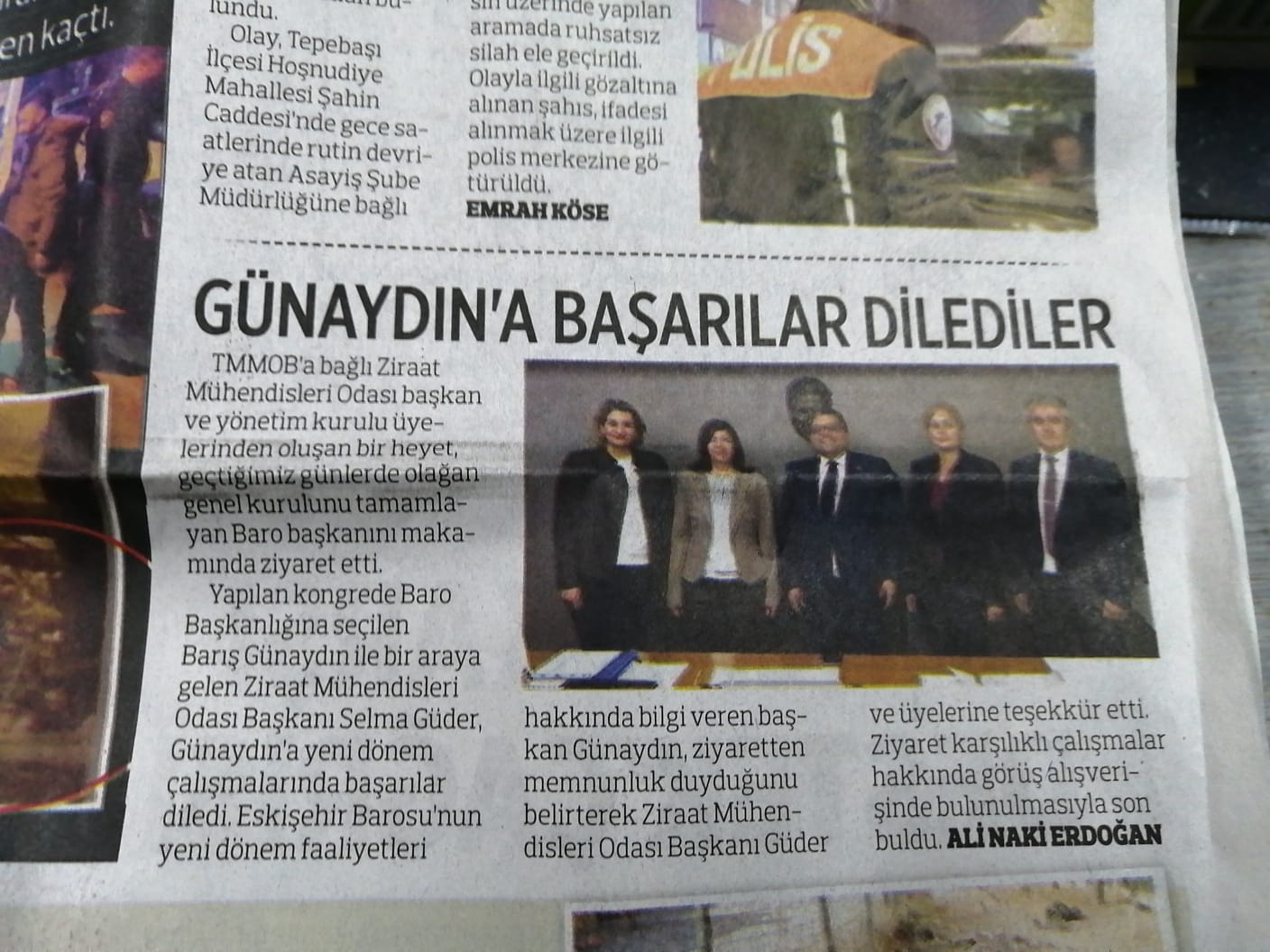 ESKİŞEHİR SON HABER GAZETESİ-GÜNAYDIN'A BAŞARILAR DİLEDİLER-16 KASIM 2024