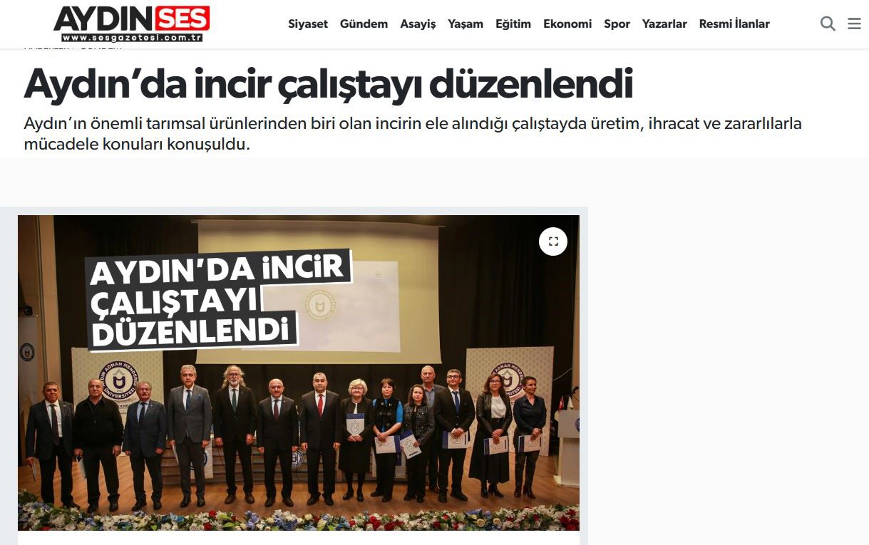 SES GAZETESİ: AYDIN’DA İNCİR ÇALIŞTAYI DÜZENLENDİ - 7 OCAK 2025