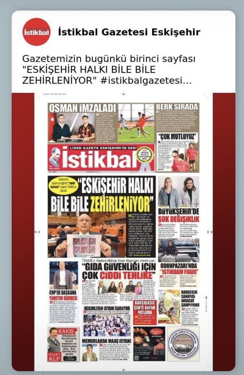 İSTİKBAL GAZETESİ: “SGK’YA KAYITLI ÇİFTÇİ SAYIMIZ GERİLEDİ”-08 OCAK 2025