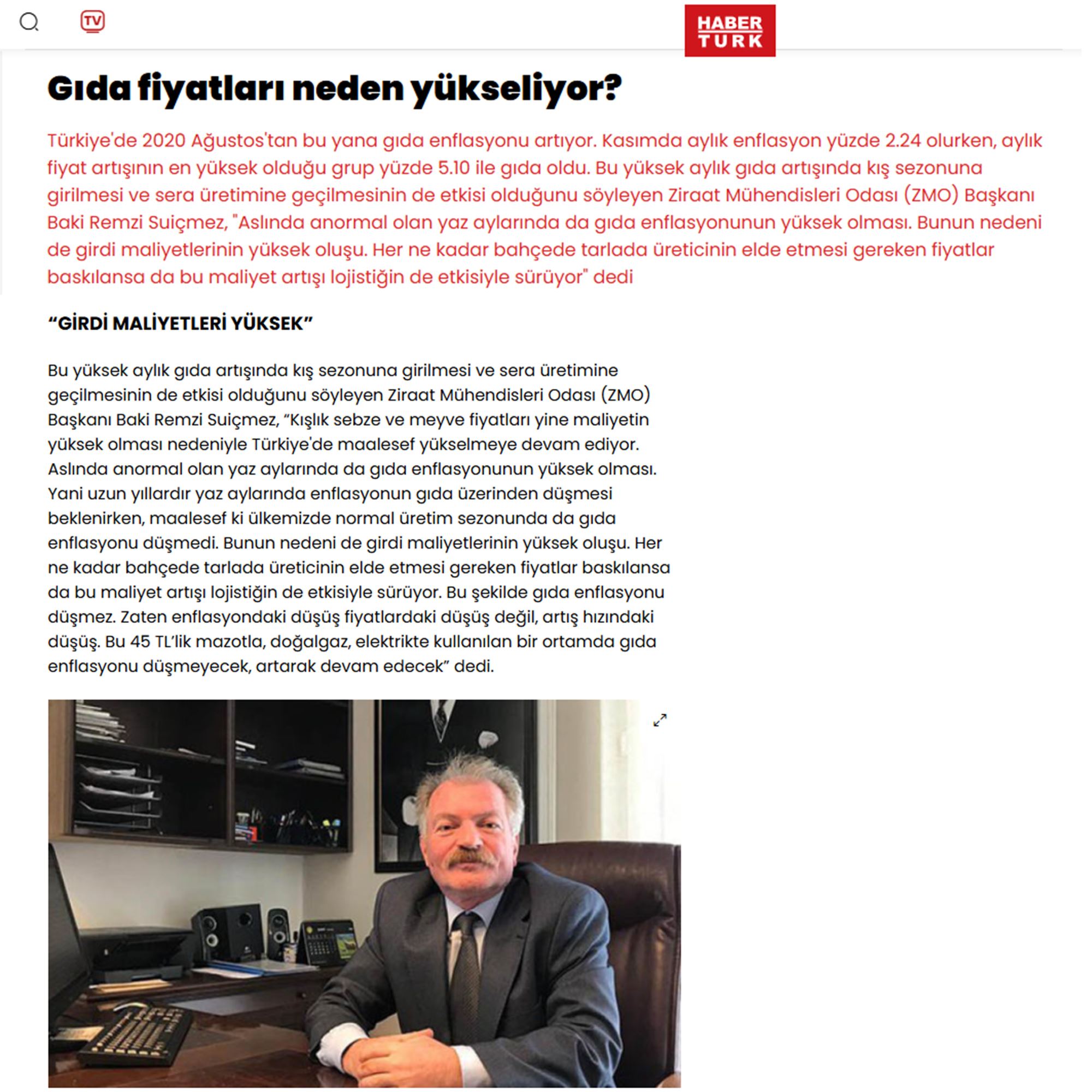 HABERTÜRK: GIDA FİYATLARI NEDEN YÜKSELİYOR? - 3 ARALIK 2024