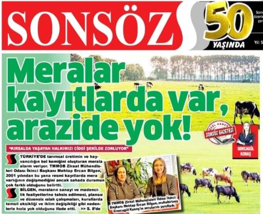 SONSÖZ GAZETESİ: MERALAR KAYITLARDA VAR, ARAZİDE YOK! - 6 MAYIS 2025