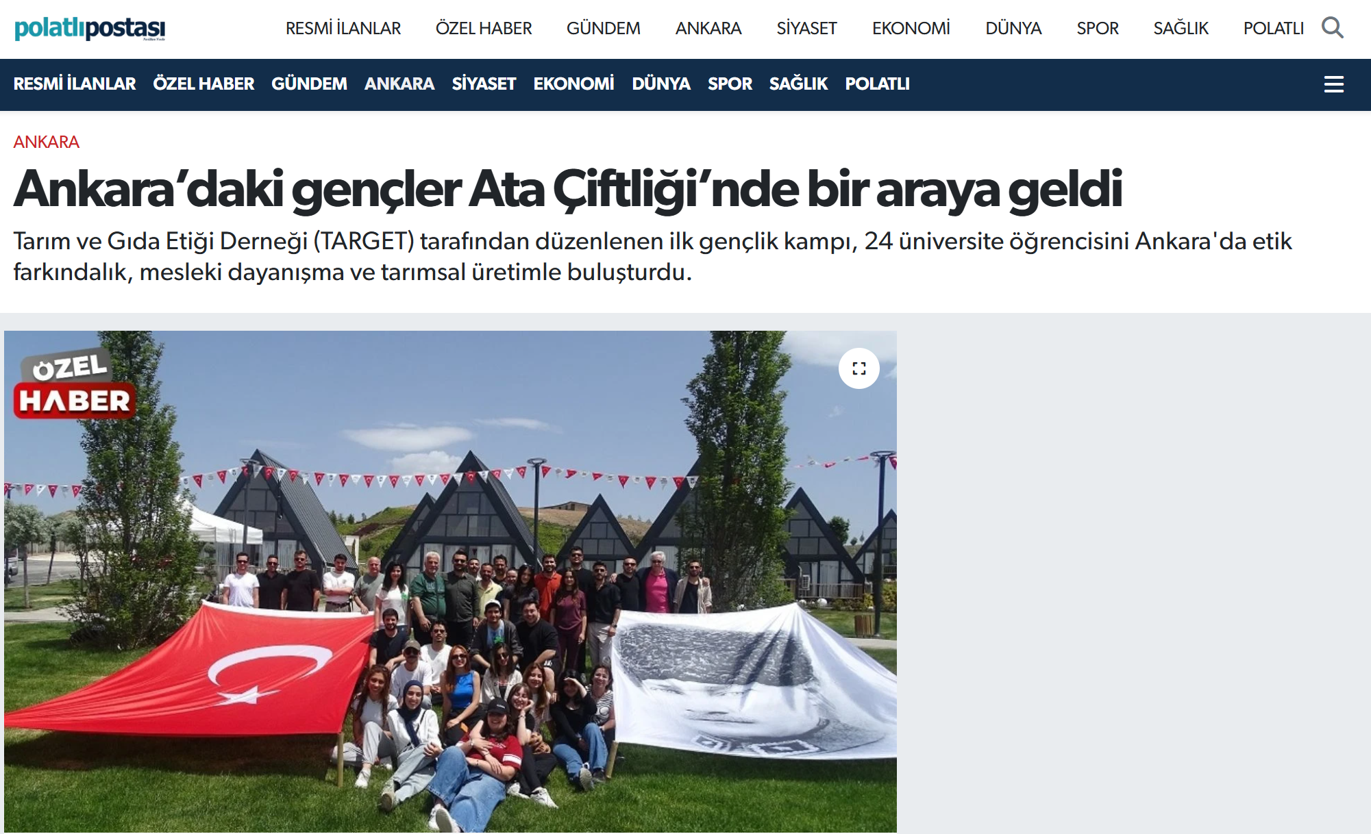 POLATLI POSTASI GAZETESİ: ANKARA’DAKİ GENÇLER ATA ÇİFTLİĞİ’NDE BİR ARAYA GELDİ - 27 MAYIS 2025