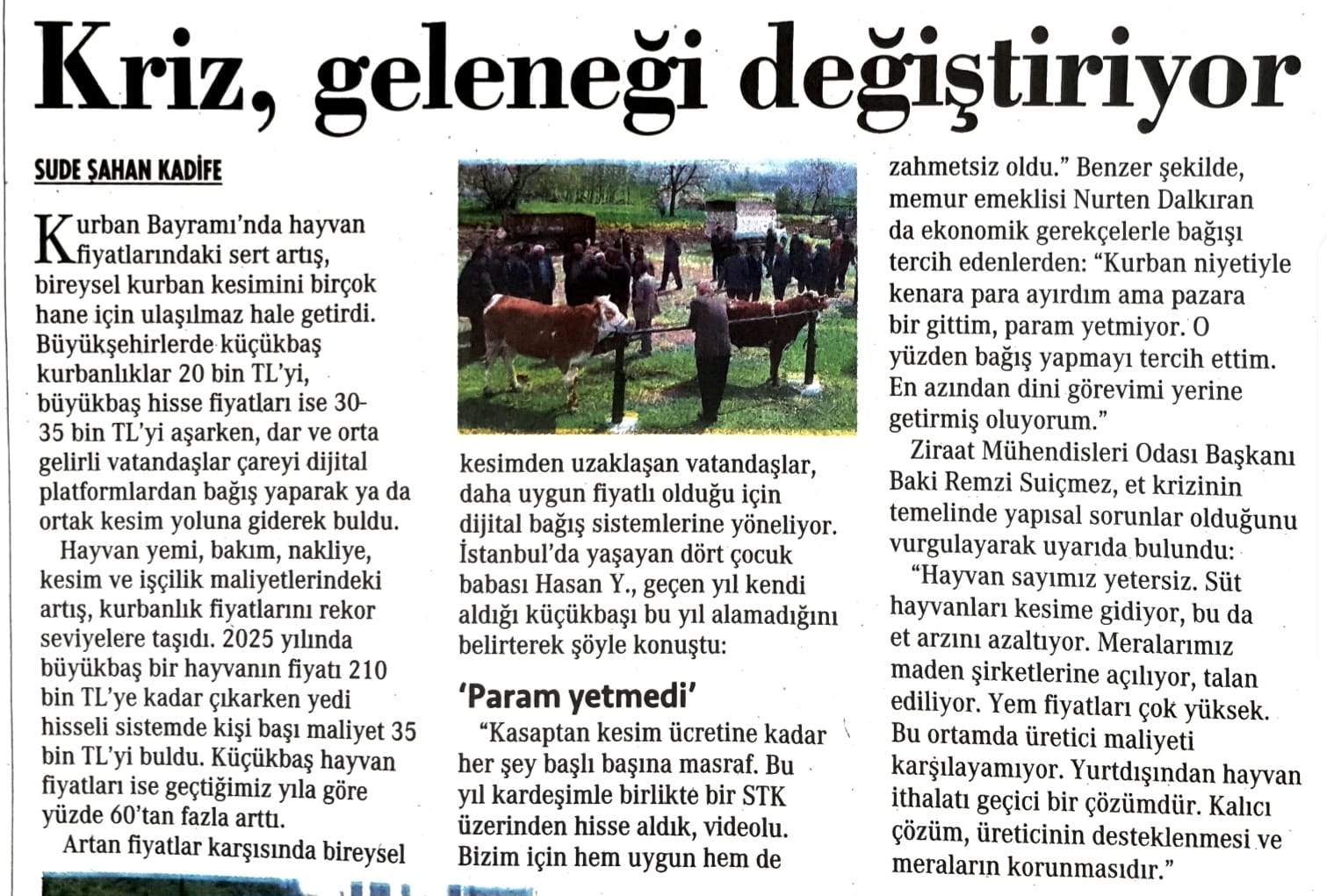 CUMHURİYET GAZETESİ: FİYATLAR YURTTAŞI BİREYSEL KESİM YERİNE BAĞIŞ VE ORTAKLIĞA YÖNELTTİ: KRİZ, GELENEĞİ DEĞİŞTİRİYOR - 6 HAZİRAN 2025