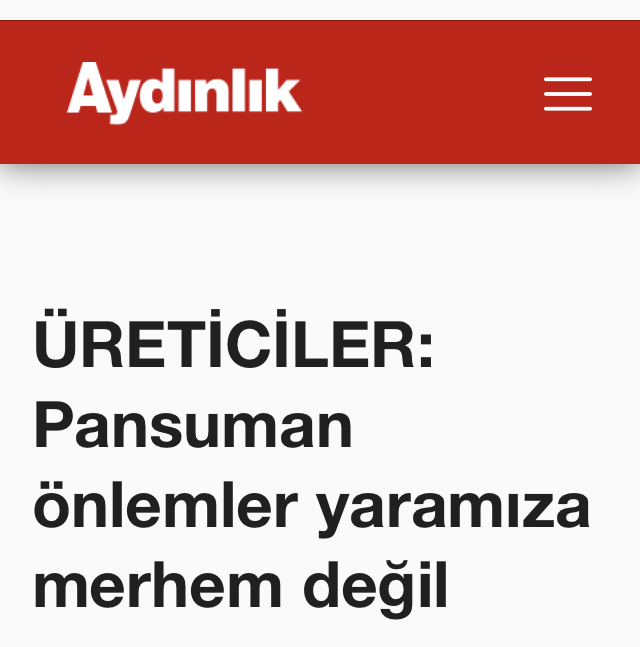 AYDINLIK GAZETESİ: ÜRETİCİLER: PANSUMAN ÖNLEMLER YARAMIZA MERHEM DEĞİL- 6 NİSAN 2020