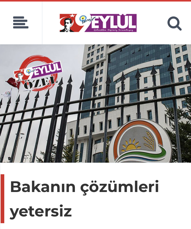 9 EYLÜL GAZETESİ: BAKANIN ÇÖZÜMLERİ YETERSİZ- 8 NİSAN 2020