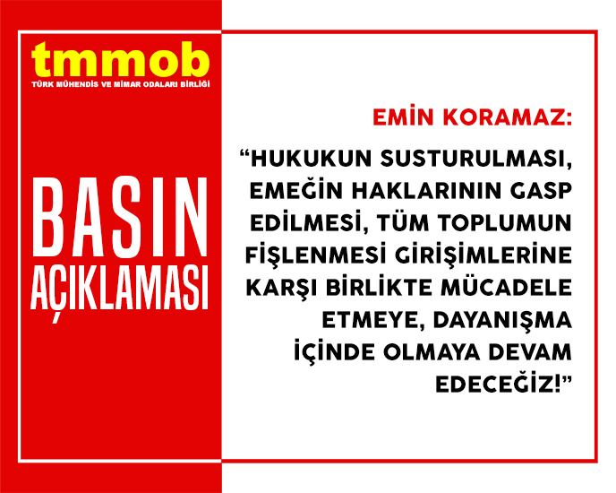 HUKUKUN SUSTURULMASI, EMEĞİN HAKLARININ GASP EDİLMESİ, TÜM TOPLUMUN FİŞLENMESİ GİRİŞİMLERİNE KARŞI BİRLİKTE MÜCADELE ETMEYE, DAYANIŞMA İÇİNDE OLMAYA DEVAM EDECEĞİZ!