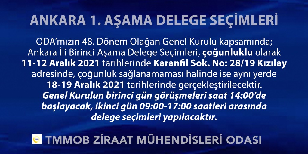 HAYDİ GÖREVE! HEP BİRLİKTE, DAHA GÜÇLÜ TMMOB ZİRAAT MÜHENDİSLERİ ODASI ÖRGÜTLÜLÜĞÜNE