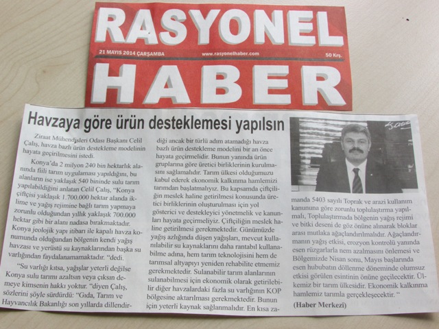 "HAVZAYA GÖRE ÜRÜN DESTEKLEMESİ YAPILSIN" RASYONEL HABER 