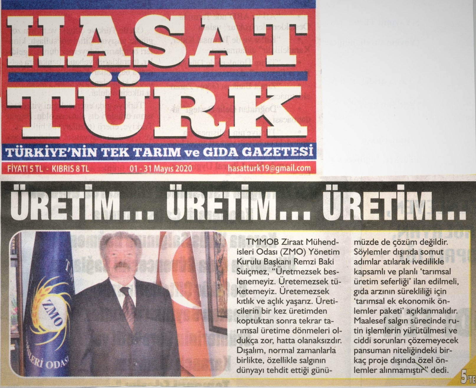 HASAT TÜRK: ÜRETİM...ÜRETİM...ÜRETİM- 1/31 MAYIS 2020