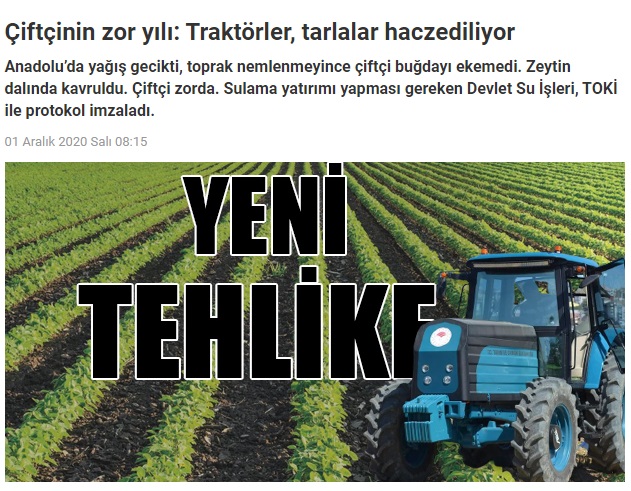 KRTTV.COM.TR: ÇİFTÇİNİN ZOR YILI: TRAKTÖRLER, TARLALAR HACZEDİLİYOR- 1 ARALIK 2020