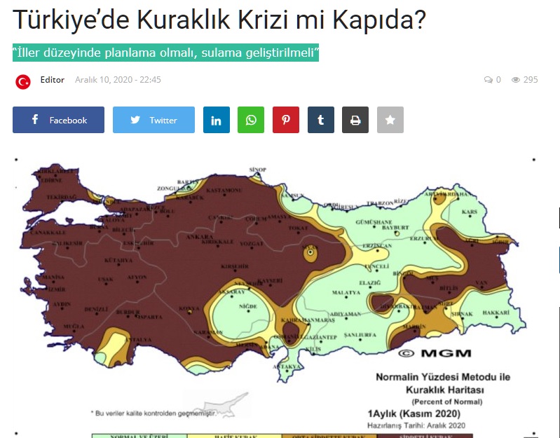 TÜRKİYE GÜNLÜĞÜ: TÜRKİYE'DE KURAKLIK KRİZİ Mİ KAPIDA?- 10 ARALIK 2020