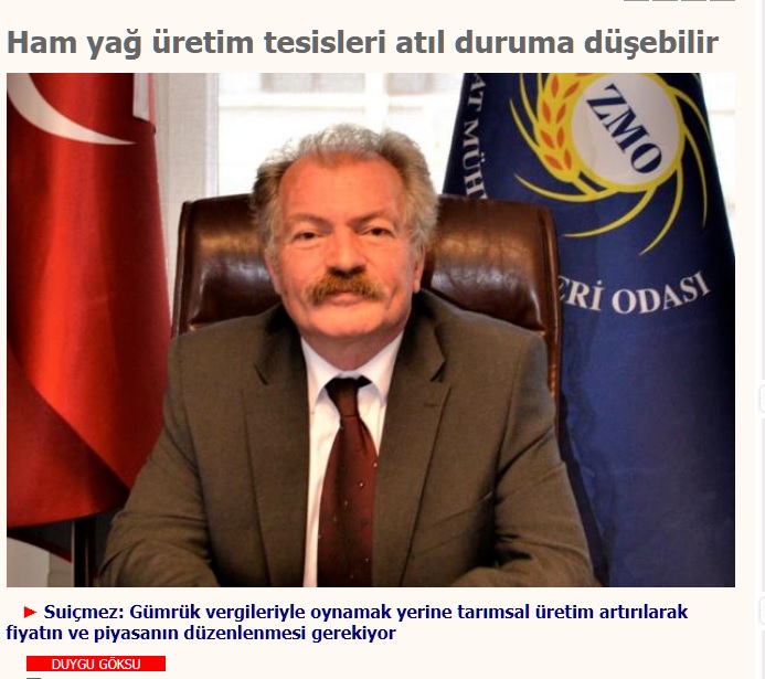 TİCARET GAZETESİ: HAM YAĞ ÜRETİM TESİSLERİ ATIL DURUMA DÜŞEBİLİR- 21 ARALIK 2020