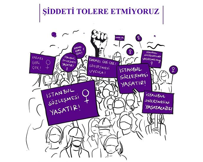 KADINA YÖNELİK ŞİDDET İNSAN HAKLARI İHLALİDİR! #TOLEREETMİYORUZ