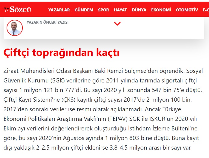 SÖZCÜ GAZETESİ: KILIÇDAROĞLU `ŞUURSUZ` MU? - 8 EKİM 2021