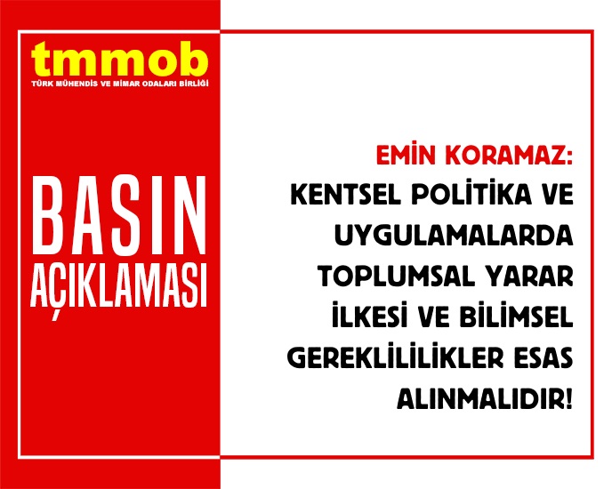 KENTSEL POLİTİKA VE UYGULAMALARDA TOPLUMSAL YARAR İLKESİ VE BİLİMSEL GEREKLİLİKLER ESAS ALINMALIDIR! RANT ESASLI POLİTİKALARIN AFETLER SONUCU YARATTIĞI MAĞDURİYET YENİ RANT ALANLARI YARATMA GEREKÇESİ OLARAK SUNULAMAZ!