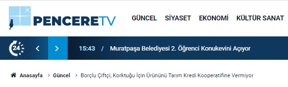 PENCERETV.COM: BORÇLU ÇİFTÇİ, KORKTUĞU İÇİN ÜRÜNÜNÜ TARIM KREDİ KOOPERATİFİNE VERMİYOR- 8 EKİM 2021