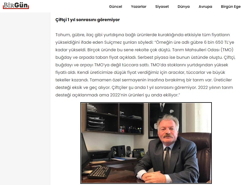 BİRGÜN GAZETESİ: AÇLIK KAPIYA DAYANDI- 11 EKİM 2021