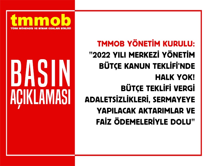 2022 YILI MERKEZİ YÖNETİM BÜTÇE KANUN TEKLİFİ'NDE HALK YOK!