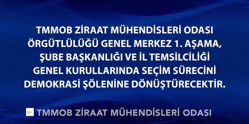 TMMOB ZİRAAT MÜHENDİSLERİ ODASI (ZMO) ÖRGÜTLÜLÜĞÜ

GENEL MERKEZ 1. AŞAMA, ŞUBE BAŞKANLIĞI VE İL TEMSİLCİLİĞİ GENEL KURULLARINDA SEÇİM SÜRECİNİ DEMOKRASİ ŞÖLENİNE DÖNÜŞTÜRECEKTİR.