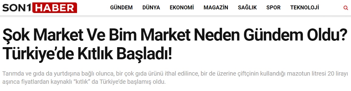 SON1 HABER: ŞOK MARKET VE BİM MARKET NEDEN GÜNDEM OLDU? TÜRKİYE'DE KITLIK BAŞLADI!- 6 MART 2022