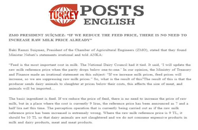 POSTS ENGLISH: DAİRY PRODUCERS REACT TO NATİONAL DAİRY COUNCİL'S PRİCE INCREASE: "IS THE FARMER SO HARASSED, HOW MUCH IS THE DAMAGE?"- 20 EYLÜL 2022