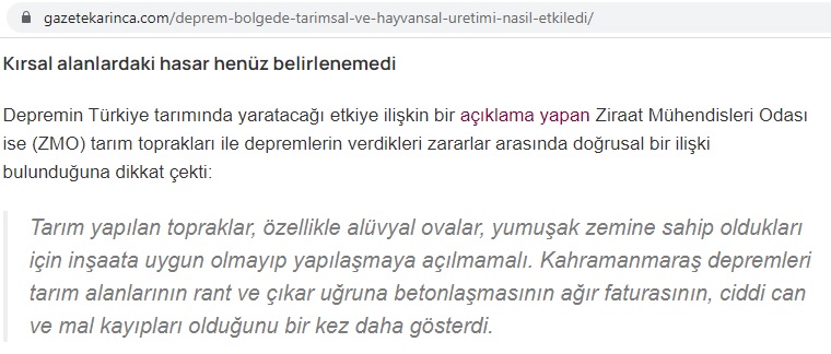 GAZETE KARINCA: DEPREM, BÖLGEDE TARIMSAL VE HAYVANSAL ÜRETİMİ NASIL ETKİLEDİ?-16 ŞUBAT 2023