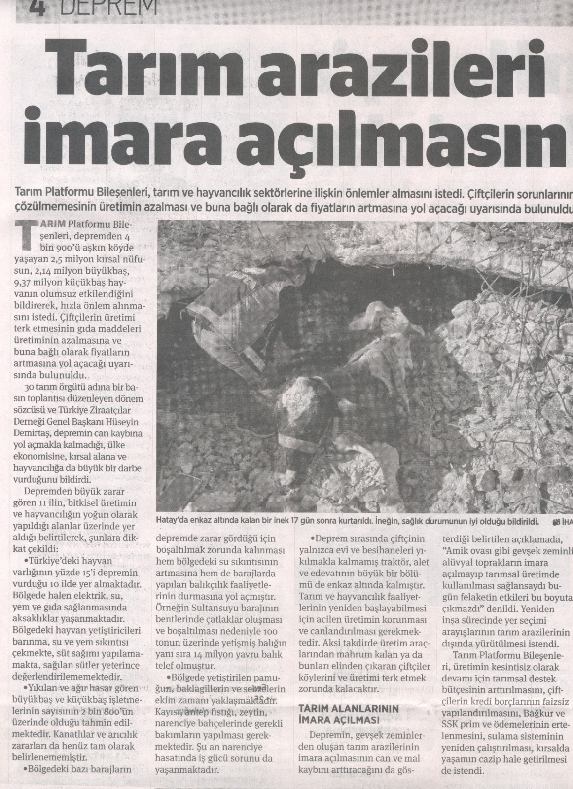 BİRGÜN GAZETESİ: TARIM ARAZİLERİ İMARA AÇILMASIN-24 ŞUBAT 2023