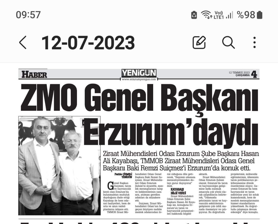 YENİGÜN: ZMO GENEL BAŞKANI ERZURUM'DAYDI. 12.07.2023

