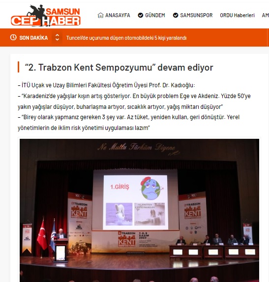 SAMSUNCEPHABER: "2. TRABZON KENT SEMPOZYUMU" DEVAM EDİYOR- 8 KASIM 2023