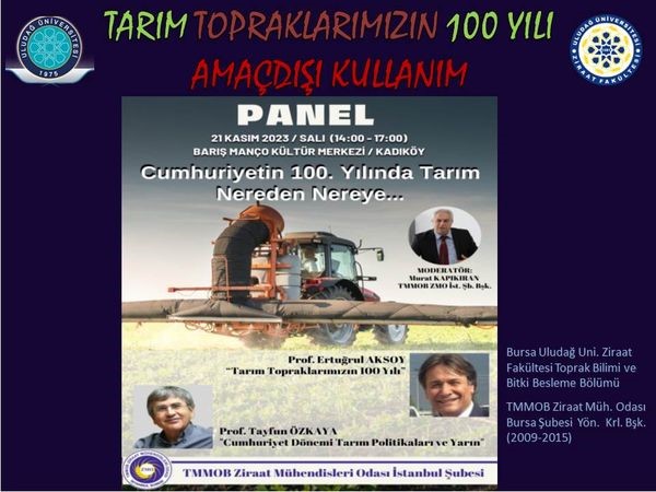 "CUMHURİYETİN 100. YILINDA TARIM, NEREDEN NEREYE" PANELİ