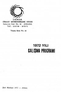 1972 YILI ÇALIŞMA PROGRAMI